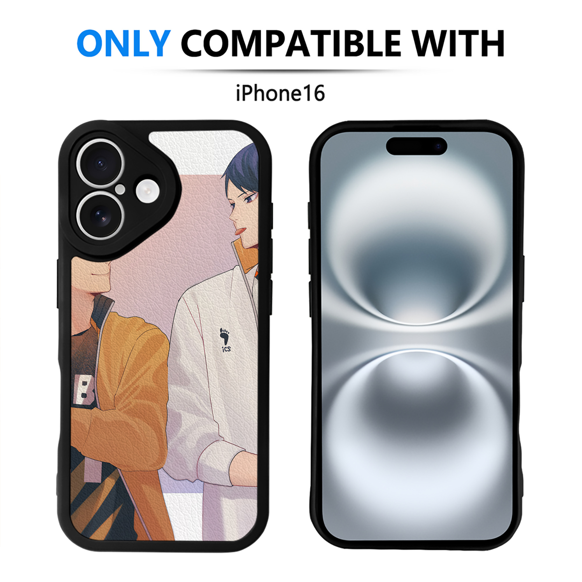 （画像用） ハイキュー!! Haikyu!! 【iPhone 16シリーズ対応】シリコンスマホケース（レザー調） 材質：シリコン